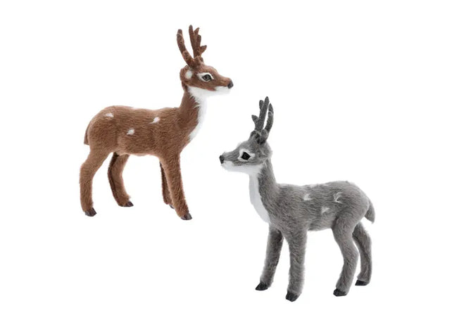 Stehender Reh-Set, 2er-Pack, 12cmH - Dekorative Hirschfiguren für Zuhause oder als Geschenk TK Gruppe® Grosshandel 
