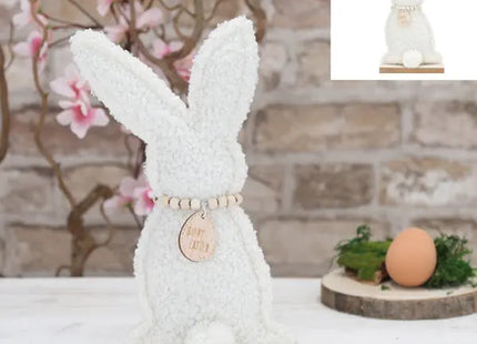 Stehender Weißer Hase, Dekofigur, ca. 26cm Hoch TK Gruppe® Grosshandel 