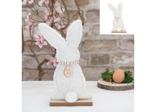 Stehender Weißer Hase, Dekofigur, ca. 26cm Hoch TK Gruppe® Grosshandel 