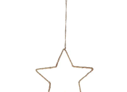 Stern-Deko zum Aufhängen, Natur-Look, Mittelgroß, 25x25 cm - Ästhetisches Wohnaccessoire TK Gruppe® Grosshandel 