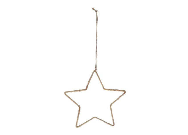 Stern-Deko zum Aufhängen, Natur-Look, Mittelgroß, 25x25 cm - Ästhetisches Wohnaccessoire TK Gruppe® Grosshandel 