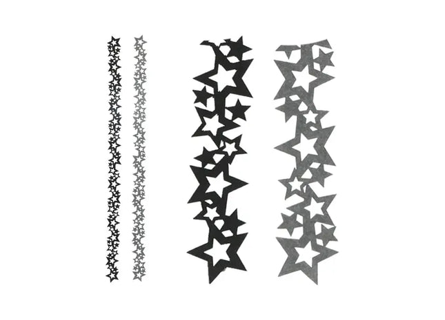 Sterne Filz-Tischläufer, 2er-Set, ca. 120cm x 7cm - Dekorativer Tischschmuck TK Gruppe® Grosshandel 