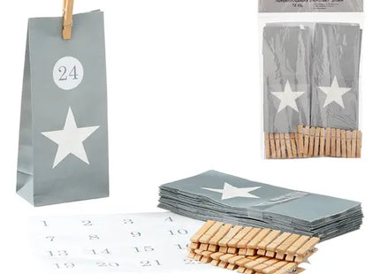 Sternen Adventskalender Bastelset, 72-teilig - Weihnachtlicher DIY Spaß TK Gruppe® Grosshandel 