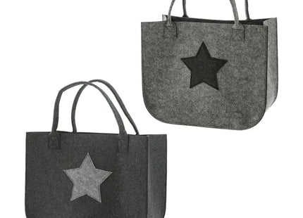 Sternenmuster Filz-Handtaschen, 2er-Set, 40x32x20cm - Modische Alltagstaschen TK Gruppe® Grosshandel 