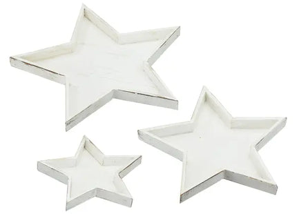 Sternförmige Dekoteller in Antikweiß, 3er Set – Eleganz für Ihr Heim TK Gruppe® Grosshandel 
