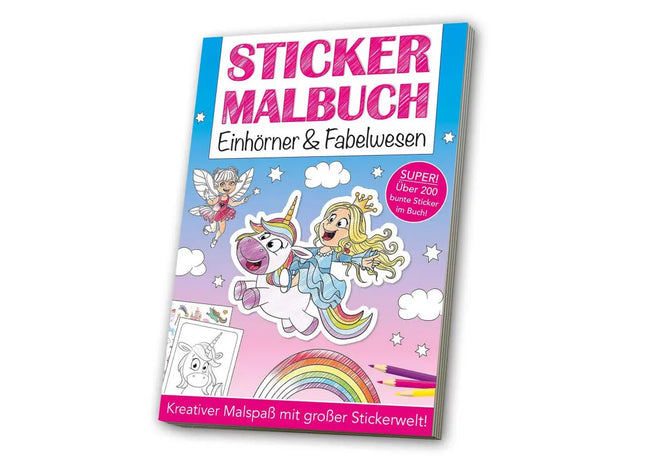 Sticker-Malbuch Einhörner - Kreatives Ausmal- und Stickerbuch für Kinder TK Gruppe® Grosshandel 