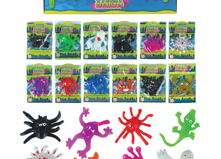 Sticky Creatures Spielzeug, 9–11 cm, 12 Designs, verschiedene Farben – lustiges Spielzeug für Kinder TK Gruppe® Grosshandel 