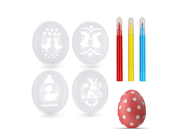 Eiermalmaschine zum Bemalen inkl. Eierfarbe zum Färben - Malstifte & Stifte, Schablone Ostereierfarben für Ostern Ostereier