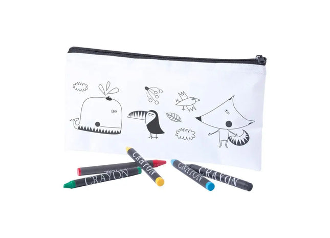 Stiftetasche zum Ausmalen Skinga - Weiße Tasche für kreative Gestaltung und individuellen Ausdruck TK Gruppe® Grosshandel 