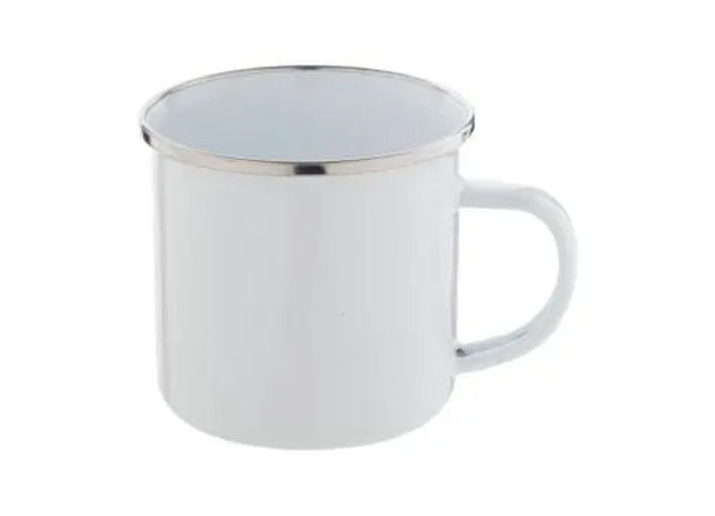 Stilvolle Enavint Emailletasse 300 ml - Weiß Robuster & klassischer Trinkgenuss für jeden Tag TK Gruppe® Grosshandel 
