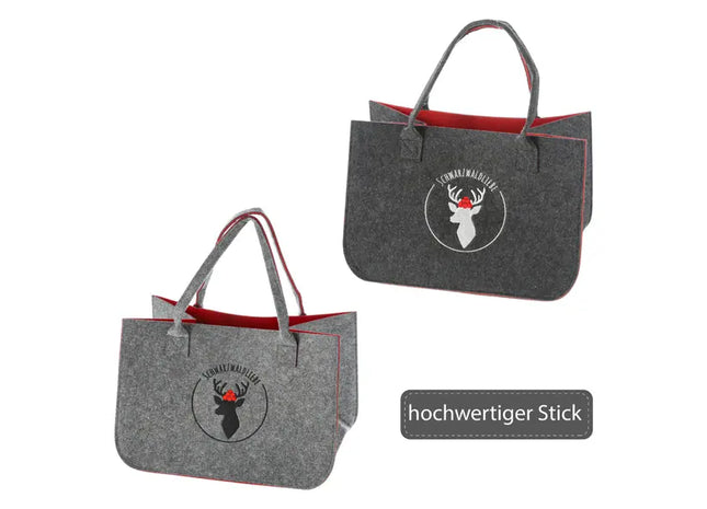 Stilvolle Filztasche - Schwarzwaldliebe Design | 2er Set | Robust & Umweltfreundlich TK Gruppe® Grosshandel 