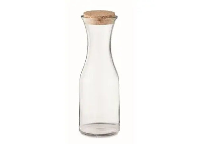 Stilvolle Karaffe aus recyceltem Glas 1L PICCA - Transparente nachhaltige Wasserkaraffe TK Gruppe® Grosshandel 