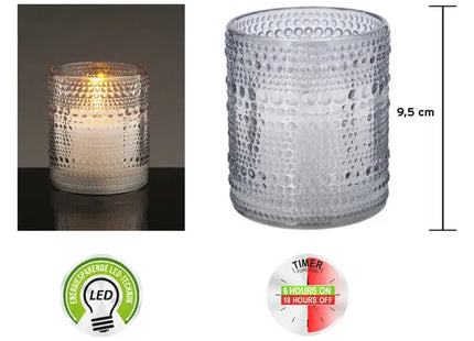 Stilvolle LED Echtwachskerze im Glas, New Flame, 8,5x10cm TK Gruppe® Grosshandel 