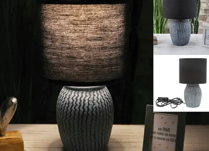 Stilvolle New York Tischlampe - Schwarz, ca. 26cmH: Urbane Beleuchtung für modernen Flair TK Gruppe® Grosshandel 