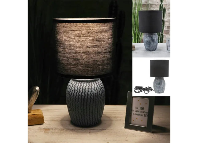 Stilvolle New York Tischlampe - Schwarz, ca. 26cmH: Urbane Beleuchtung für modernen Flair TK Gruppe® Grosshandel 