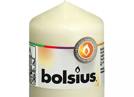 Stilvolle Säulenkerze in Champagnerfarbe, 80mm Höhe x 58mm Durchmesser - Elegantes Ambiente TK Gruppe® Grosshandel 