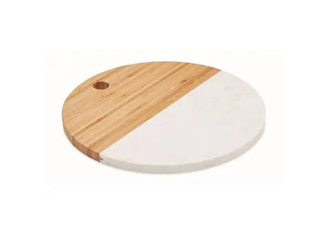 Stilvolle Servierplatte HANNSU aus Marmor und Bambus - Perfekt für elegantes Servieren von Vorspeisen und Häppchen TK Gruppe® Grosshandel 