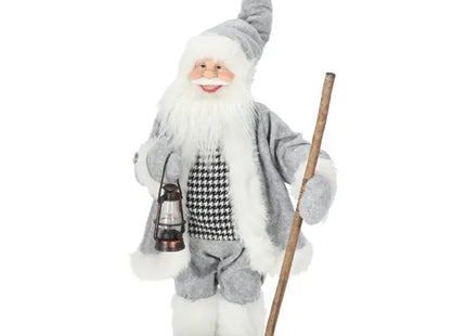 Stilvolle Weihnachtsmann-Statue, Stehend, Grau, 65 cm, Festliche Deko TK Gruppe® Grosshandel 