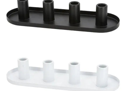 Stilvolle, ovale Stabkerzenhalter - 2er Set, 34,5 x 11,5 cm - Modernes Tischdekor TK Gruppe® Grosshandel 