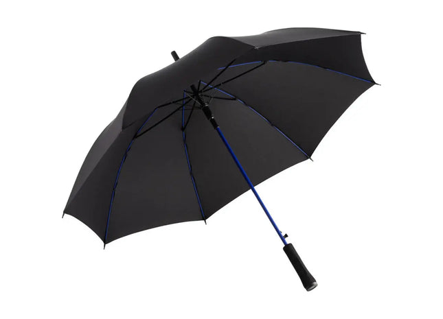 Stilvoller AC-Stockschirm Colorline in Schwarz-Euroblau - Robust, Windfest & Schick - Perfekter Schutz TK Gruppe® Grosshandel 