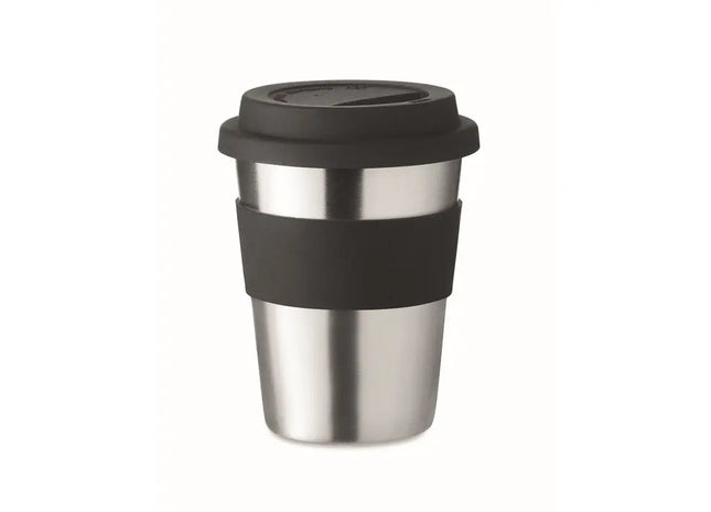 Stilvoller Edelstahl-Trinkbecher IRMUG - Klassisches Schwarz, 350 ml Fassungsvermögen TK Gruppe® Grosshandel 