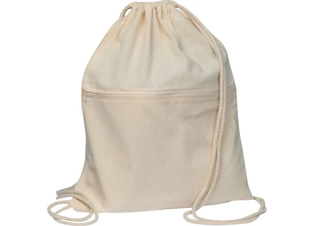 Stilvoller Gymbag aus Weißer Baumwolle - Leicht & Geräumig TK Gruppe® Grosshandel 