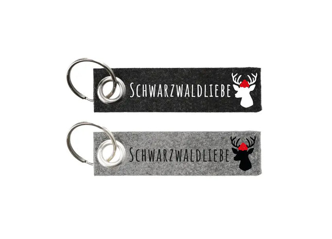 Stilvolles Filz Schlüsselband - Schwarzwaldliebe Design | 2er Set | Langlebig & Elegant TK Gruppe® Grosshandel 