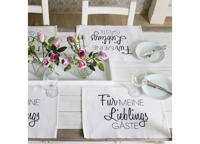 Stilvolles Tischset Lieblingsgäste, ca. 48x33cm – Hochwertige und einladende Tischdekoration TK Gruppe® Grosshandel 