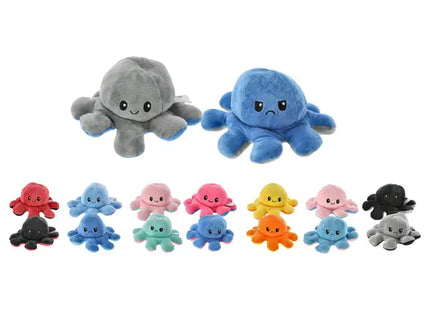 Stimmungs-Oktopus Wende-Plüschtier, Emotionsanzeige, 20 cm, Gefühlswechsel TK Gruppe® Grosshandel 