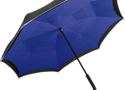 Stockschirm FARE-Contrary - Schwarz-Euroblau, stilvoller Regenschutz mit kontrastreichem Design TK Gruppe® Grosshandel 