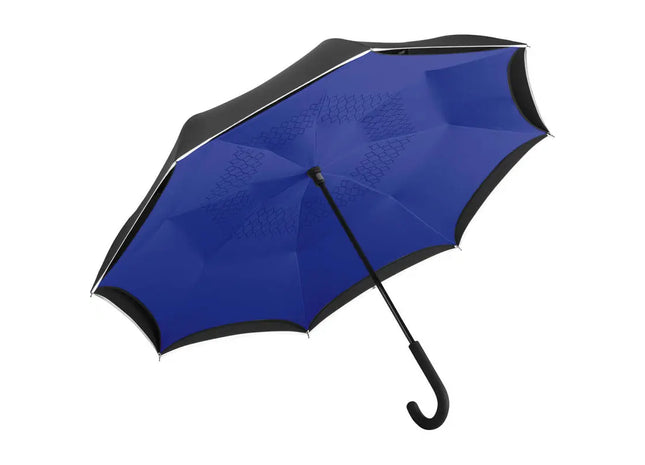 Stockschirm FARE-Contrary - Schwarz-Euroblau, stilvoller Regenschutz mit kontrastreichem Design TK Gruppe® Grosshandel 