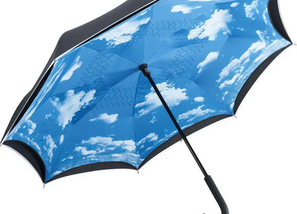 Stockschirm FARE-Contrary - schwarz mit Wolken-Design: Stilvoll, robust, wetterfest TK Gruppe® Grosshandel 