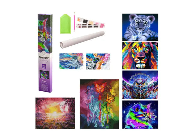 Strahlende Diamant-Malsets, Großpackung mit 6, je 40x50 cm TK Gruppe® Grosshandel 