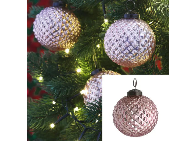 Strahlende Rosa Rautenförmige Weihnachtsbaumkugel, Ø 8cm TK Gruppe® Grosshandel 
