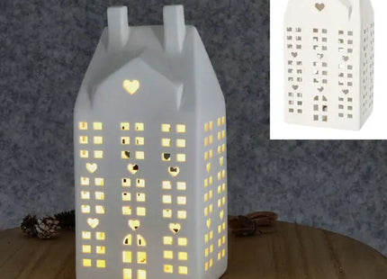 Strahlendes Haus in Weiß, Herzform, M, ca. 22cmH - Verbreiten Sie Wärme und Liebe mit LED-Design TK Gruppe® Grosshandel 