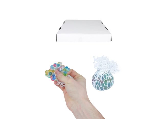 Stressball mit Netz und Perlen, Quetschball 4,5 cm, verschiedene Farben TK Gruppe® Grosshandel 