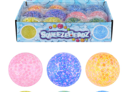 Stressball mit Perlen 7cm, 6 verschiedene Designs - Entspannungsball, Anti-Stress-Spielzeug TK Gruppe® Grosshandel 
