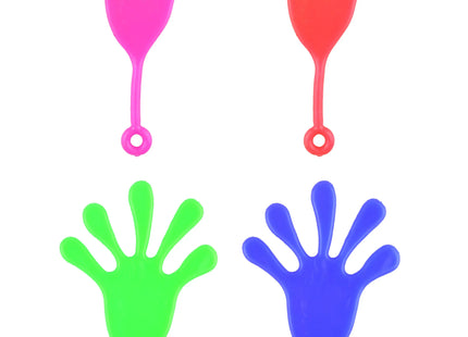 Stretch-klebrige Hand, 11 cm mit 5 cm Kordel, 4 Farben - Spaß & Fangspielzeug TK Gruppe® Grosshandel 