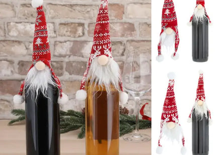 Strick-Wichtel Flaschendekoration, Charmantes Duo, 24cm, 2er-Set TK Gruppe® Grosshandel 