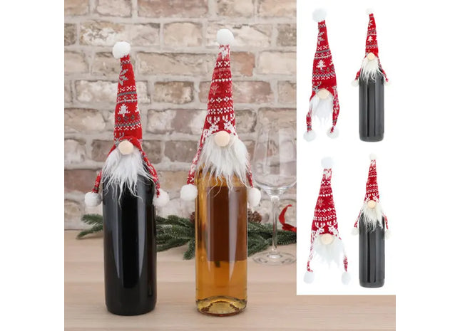 Strick-Wichtel Flaschendekoration, Charmantes Duo, 24cm, 2er-Set TK Gruppe® Grosshandel 