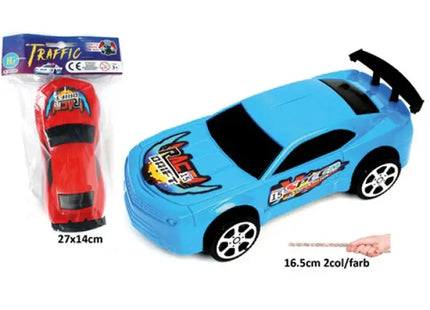 Vehicle w/ String Pull Mechanism 16.5cm on Display Card, 2 Assorted Colors TK Gruppe® Grosshandel 