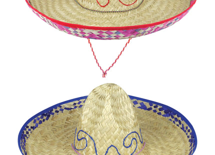Stroh-Sombrero-Hut mit Stickerei, 2 verschiedene Designs – traditionelle mexikanische Kopfbedeckung TK Gruppe® Grosshandel 