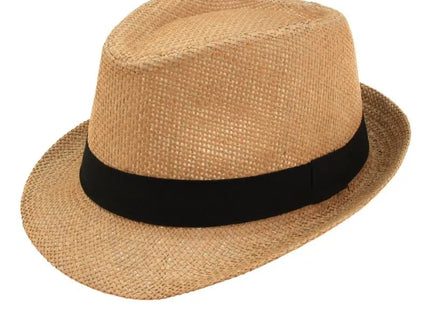 Strohhut "Fedora" mit schwarzem Band TK Gruppe® Grosshandel 