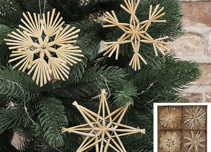 Strohsterne Weihnachtsschmuck, 18er Set, Durchmesser ca. 10 cm – Traditionelle Dekoration TK Gruppe® Grosshandel 