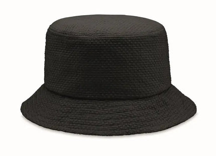 Stylischer Bucket Hut BILGOLA+ - Schwarzer Hut aus Papierstroh für Damen und Herren - Sommermode TK Gruppe® Grosshandel 