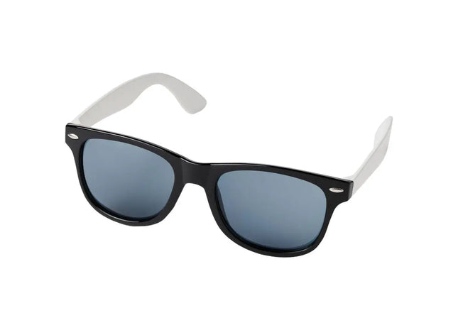 Sun Ray Sonnenbrille, Schwarz mit Weißen Bügeln, Eleganter UV-Schutz TK Gruppe® Grosshandel 