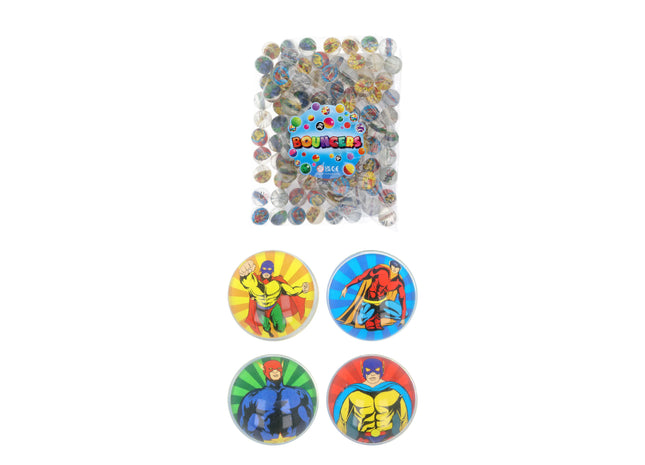 Super Hero Ball Jet 3,3 cm – 4 sortierte Farben, Comic-Helden Sprungbälle für Kinder TK Gruppe® Grosshandel 