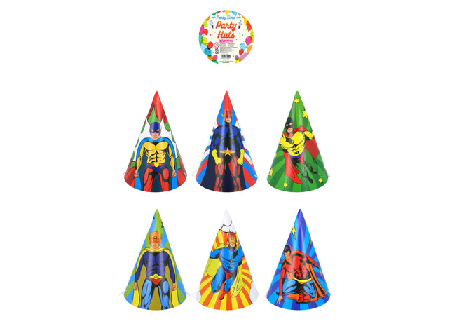Superhelden-Kegelhütte 16,5 cm, 6 Farben sortiert, DIY-Montageset TK Gruppe® Grosshandel 