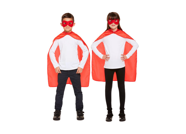 Superhelden-Kostüm für Kinder, Rot, Einheitsgröße, Verkleidung für Jungen & Mädchen TK Gruppe® Grosshandel 