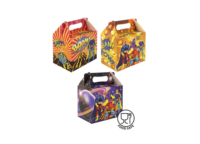 Superhelden Lunchbox-Set, 3er-Pack, 14L x 9,5B x 12H cm, verschiedene Designs TK Gruppe® Grosshandel 